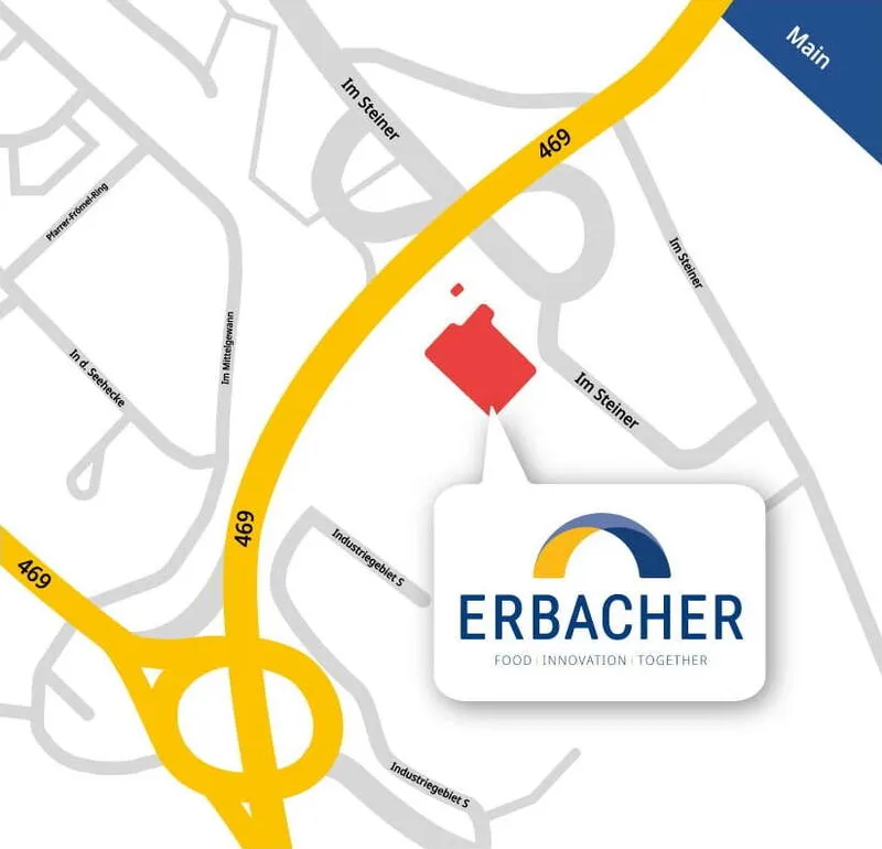 Map with Erbacher Food Inteligence headquater